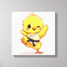Karate-Huhn-Leinwand