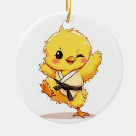 Karate-Huhn-Ornament Keramik Ornament