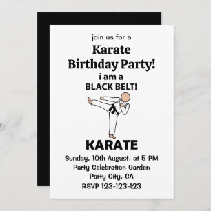 Karate I bin Black Belt Karate Geburtstagsparty Einladung