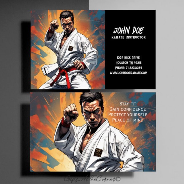 Karate Instructor Business Card Visitenkarte (Von Creator hochgeladen)