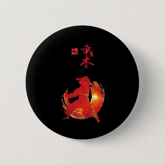 Karate Instructor Karate Students Karate Calligrap Button (Vorderseite)