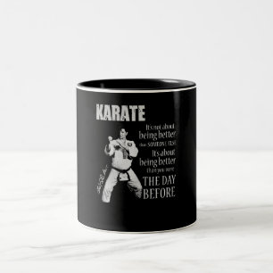 Karate ist besser als du vorher zweifarbige tasse