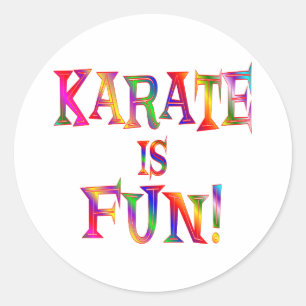 Karate ist Spaß Runder Aufkleber