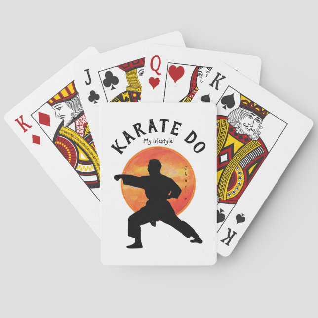 Karate Japan Black Rising Sun Modern Trendname Spielkarten (Rückseite)