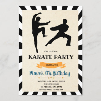 Karate-Jungen-Geburtstagskarte Einladung