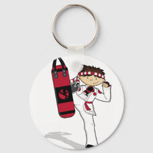 Karate-Jungen-Schlüsselanhänger Schlüsselanhänger