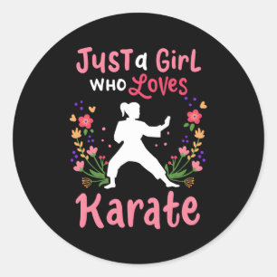 Karate Just A Who Lieben Karate Runder Aufkleber