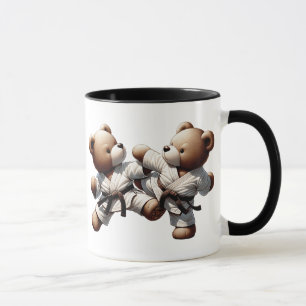 Karate-Kampf zwischen Bären. Tasse