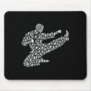 Karate-Kämpfer und Kung Fu Mousepad