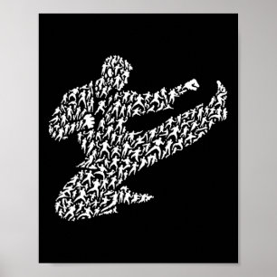Karate-Kämpfer und Kung Fu Poster