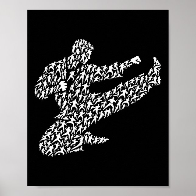 Karate-Kämpfer und Kung Fu  Poster (Vorne)
