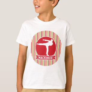Karate, Kampfkunst; Rot, Grün, Orange Streifen T-Shirt