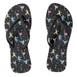 Karate Kampfsport Abstrakt Sterne Glitzer Flip Flops