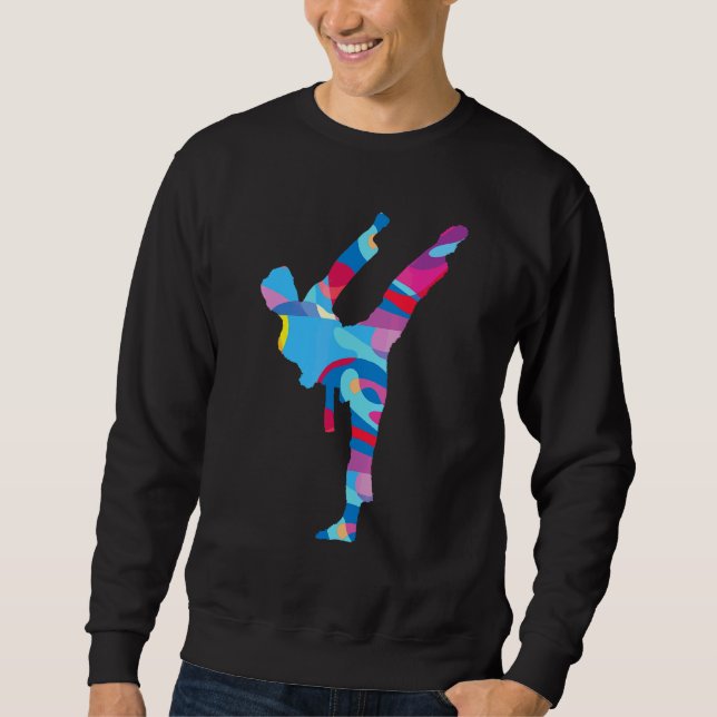 Karate Karate Farbige Grafik Sweatshirt (Vorderseite)