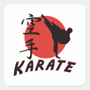 Karate Karate Quadratischer Aufkleber