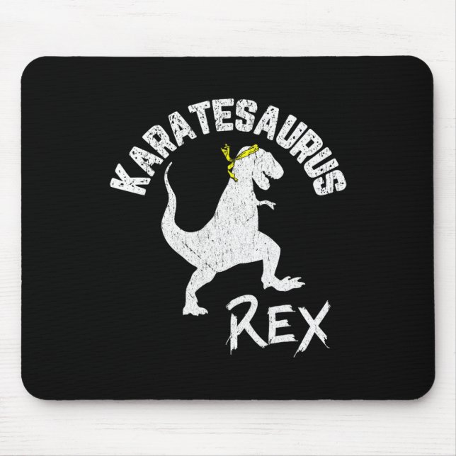 Karate Karatesaurus Rex Dinosaurier Funny Martial  Mousepad (Vorne)