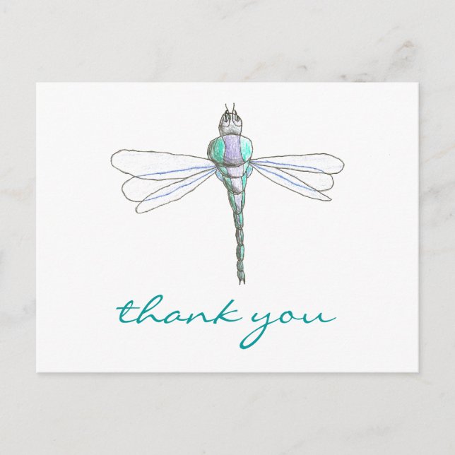 Karate Kat Graphics Dragonfly vielen Dank Postkarte (Vorderseite)