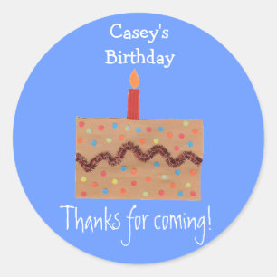 Karate Kat Graphics Geburtstagsstempellabel Runder Aufkleber