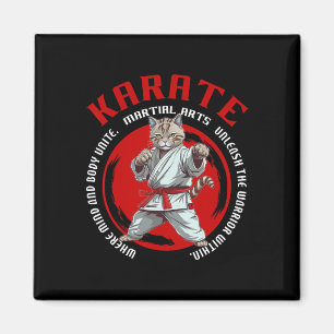 Karate Kat Krieger Kampfkunst Katze für Kinder Magnet