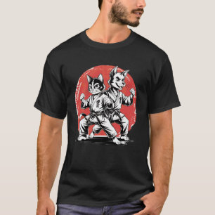 Karate Katze Hund Karate Gi Karate Japanisches Zeu T-Shirt