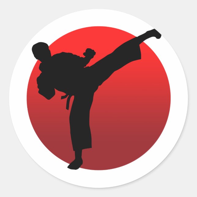 KARATE keri Runder Aufkleber (Vorderseite)