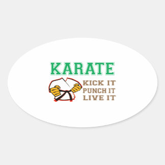 Karate Kick es, Punch es, Live es Ovaler Aufkleber