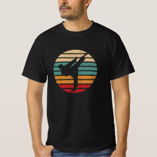 Karate Kick Retro Sun Karate Fighter T-Shirt