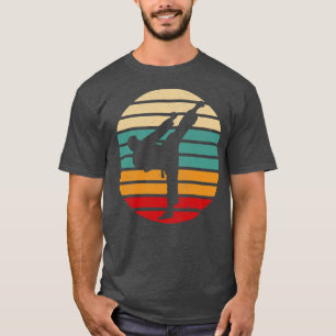 Karate Kick Retro Sun Karate Fighter T-Shirt