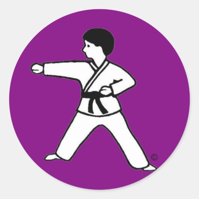 Karate Kid 1 lila Aufkleber (Vorderseite)