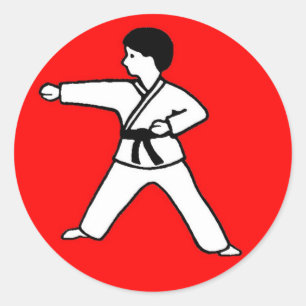 Karate Kid 1 sur autocollant rouge