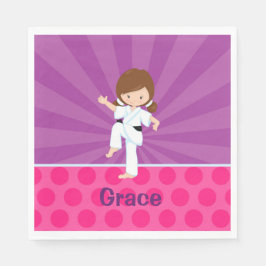 Karate Kid Girl Lila Rays Napkin Brown Serviette
