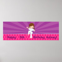 Karate Kid Girl Purple Rays Poster Ceinture pourpr