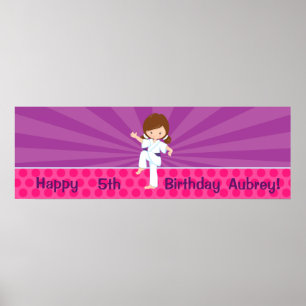 Karate Kid Girl Purple Rays Poster Ceinture pourpr
