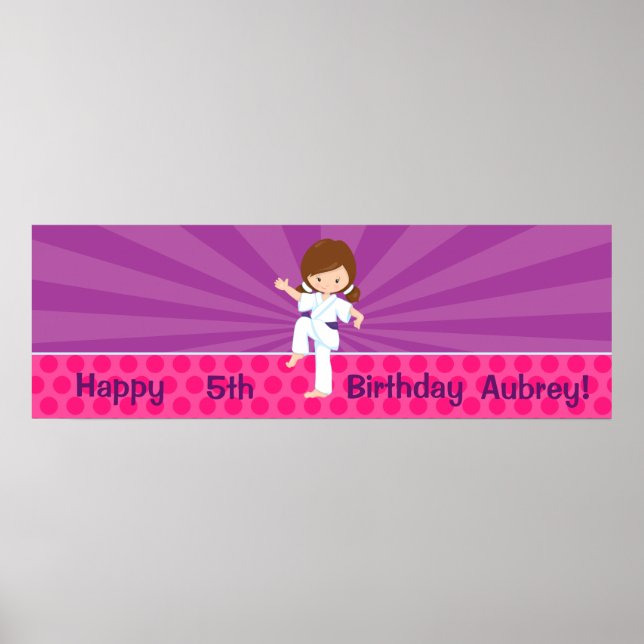 Karate Kid Girl Purple Rays Poster Ceinture pourpr (Devant)