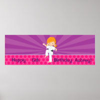 Karate Kid Girl Purple Rays Poster Rouge