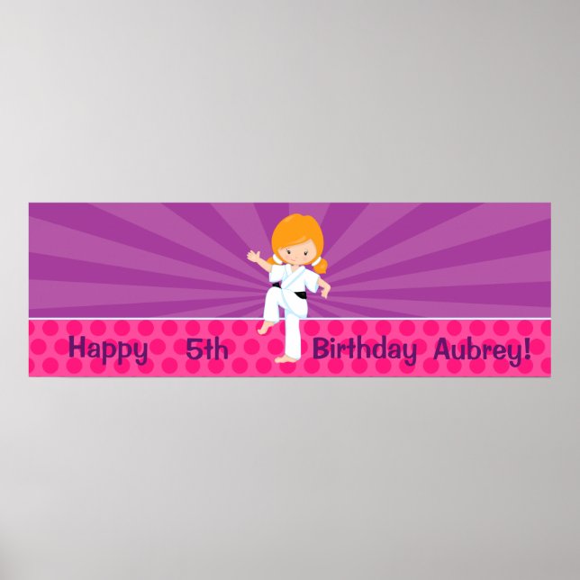 Karate Kid Girl Purple Rays Poster Rouge (Devant)