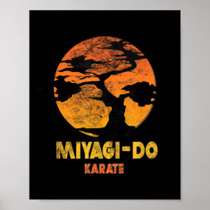 Karate Kid Miyagi Do Sonnenuntergang Illustration Poster