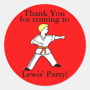 Karate Kid Party Stickers für Lewis
