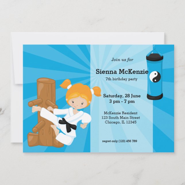 Karate Kids Einladung (Vorderseite)