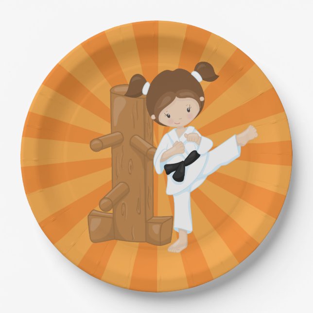 Karate Kids Pappteller (Vorderseite)