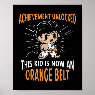 Karate-Kinderstudent Orange Gürtel Auszeichnung T- Poster