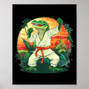 Karate Krokodil Tier MMA Taekwondo Kampfsport Poster