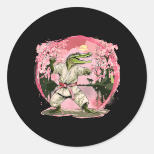 Karate Krokodil Tier MMA Taekwondo Kampfsport Runder Aufkleber