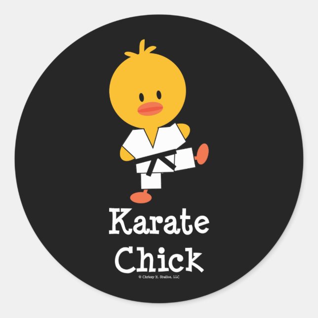 Karate-Küken-Aufkleber Runder Aufkleber (Vorderseite)