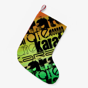 Karate; lebendig grün, orange und gelb kleiner weihnachtsstrumpf