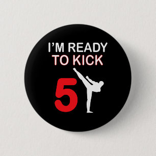 Karate Lovers Gift Boys Birthday Kids Kick 5 Button