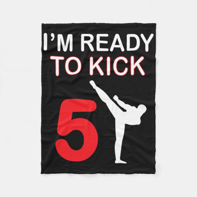 Karate Lovers Gift Boys Birthday Kids Kick 5 Fleecedecke (Vorderseite)