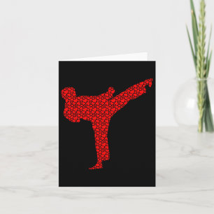 Karate Lovers Valentine Herts Liebe Niedlich Silho Karte