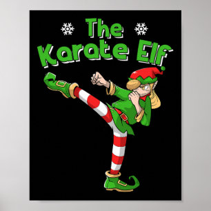 Karate Mädchen Elf Kampfsport Weihnachten  Poster