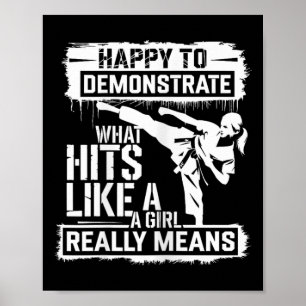 Karate-Mädchen-Empowerment-Zitat Poster